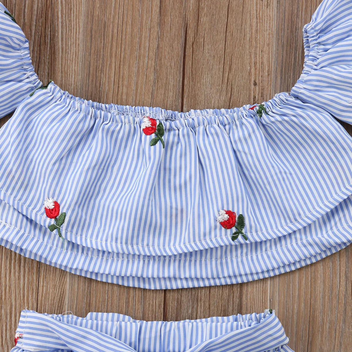 Комплект из 2 предметов Одежда для маленьких девочек хлопковые топы в полоску с