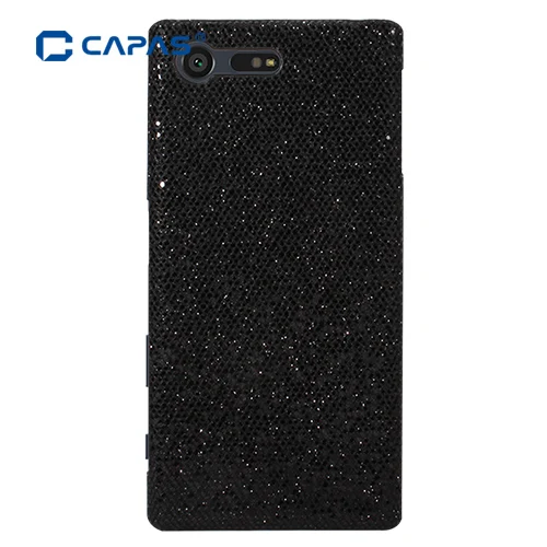 CAPAS чехол для sony Xperia X Compact F5321 чехол 3D углеродное волокно Жесткий PC чехол для телефона для Xperia X Compact Bling задняя крышка Щит - Цвет: Bling Black