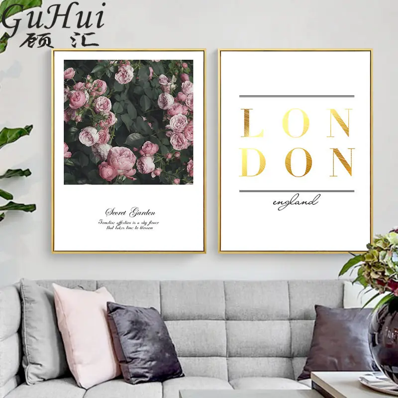 Скандинавская Картина на холсте роза цветок загадка настенные картины для