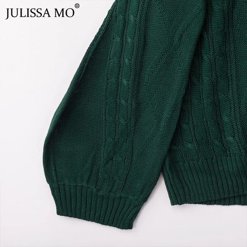Julissa mo, вязаный свитер с рукавом-фонариком, для женщин, Осень-зима, водолазка, свободные пуловеры, повседневные, уличные свитера, женские топы
