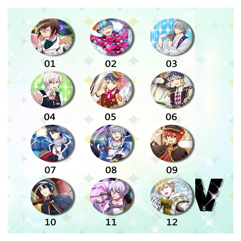 6/12 шт./компл. 58 мм значок аниме IDOLiSH7 RIKU ROKUYA NAGI YOTSUBA последний размер Yaotame Gaku