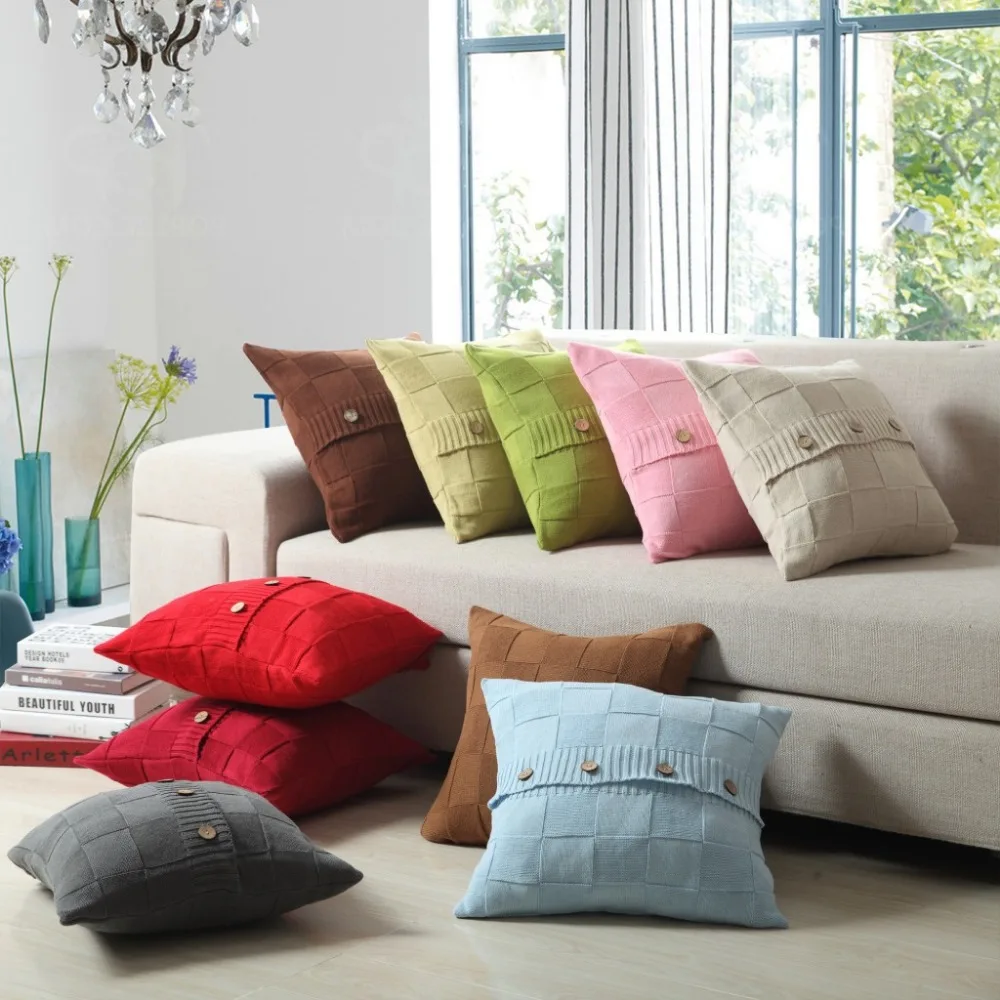1Pcs Knitted Throw Pillow Cushion Cover Home Decoration Sofa Bed Decor Decorative Knitting Pillowcase 40371|knit pillowcase|cushion covercushion