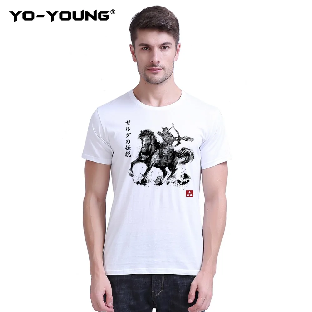 Yo Young новый для мужчин футболки легенда о Зельде цифровой печати 100% 180 gsm чесаный