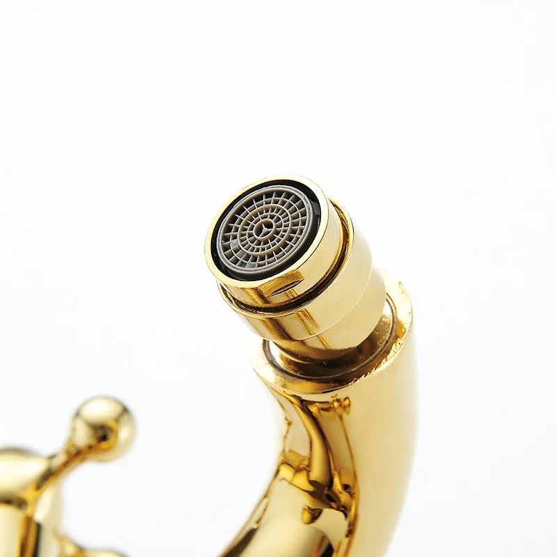 Европейский позолоченный античный смеситель золотой Американский для горячей и