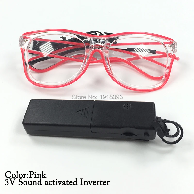 

Новинка, прозрачные оправы для очков, светящиеся очки с электропроводом, очки для вечевечерние, новинка, освещение с голосовым контроллером