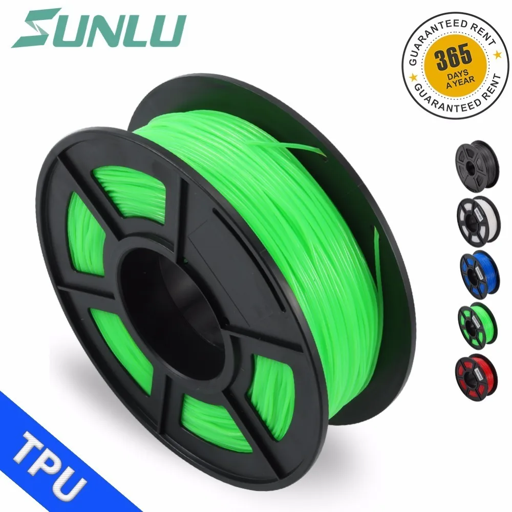 SUNLU ТПУ нить для 3d принтера 1,75 мм/3,00 мм нетоксичный ТПУ гибкий экструдер расходный материал 0,5 кг