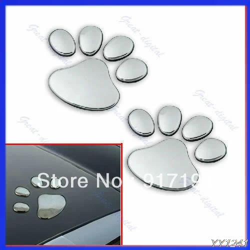 5 компл./лот Silver Bear Paw Pet позолоченная подвеска эмблема автомобиля Декор для