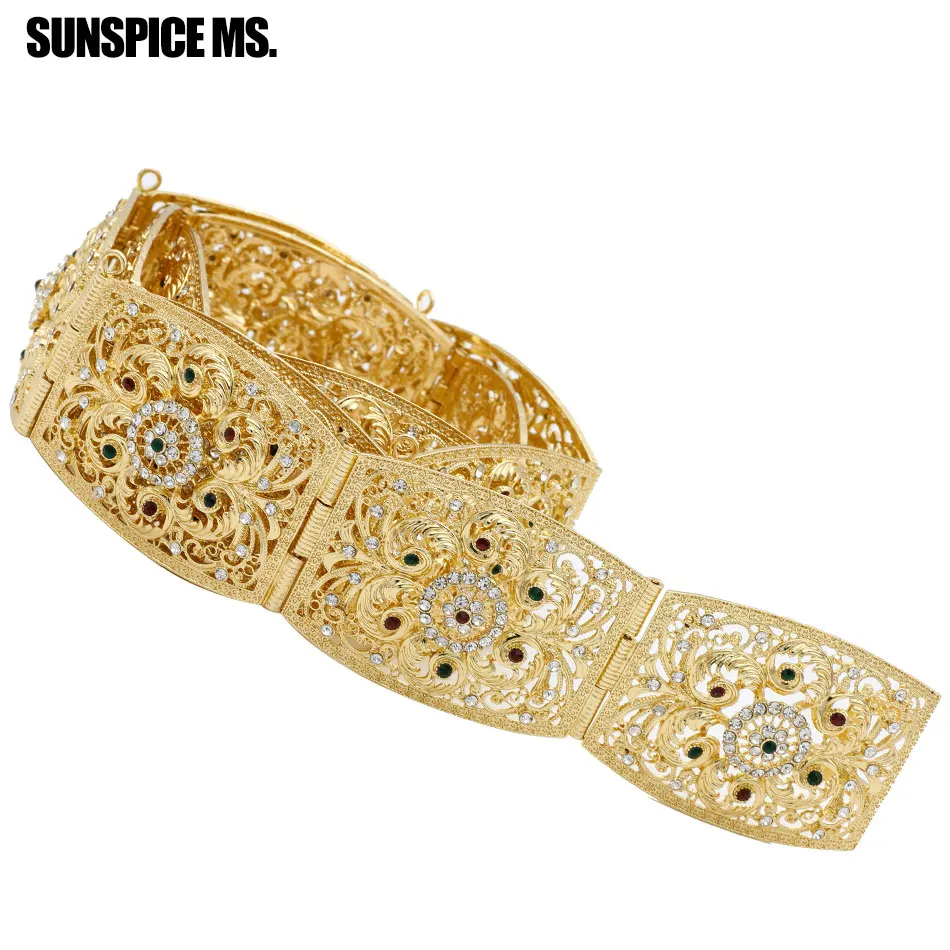 SUNSPICEMS женский ремень Caftan из Марокко полностью покрытый кристаллами