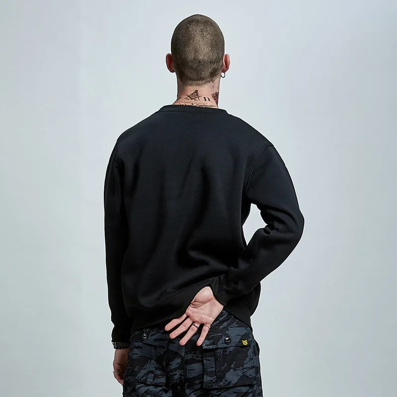 Passion Bulldog Printed Male Pullover Sweatshirt Hip Hop Elastic Cuff Hoodies Thick Swag Mens High Street | Мужская одежда