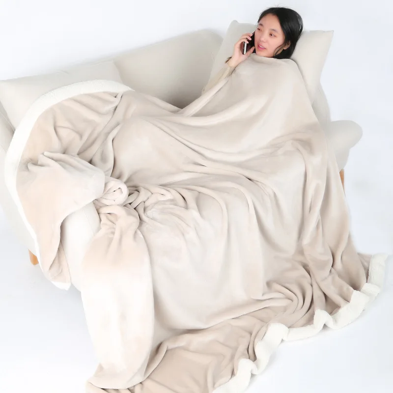 Кашемировое одеяло из овечьей шерсти Фланелевое двойное на осень и зиму плотное