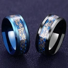 Кольца с драконом из титановой стали, черные и синие, мужские подарки, обручальное кольцо, ювелирные изделия, размер 6-12