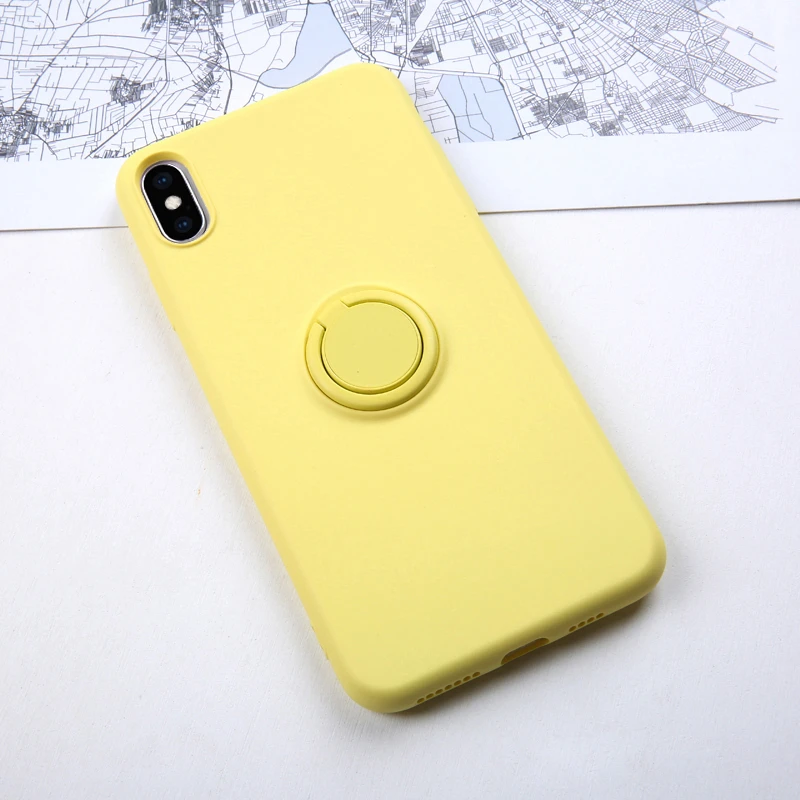 Мягкий силиконовый чехол, чехол для iPhone 7, 8, 6, 6S Plus, X, XS, S, 11 Pro, Max, XR, подставка для телефона, кольцо-держатель, противоударный защитный чехол для iPhone7 On