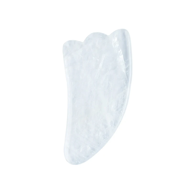 gua sha only Натуральный прозрачный кварцевый ролик гуа-Ша массаж комплект Acupuntura спа-терапия спины головы ног скребок для подтяжки лица и с украшением в виде кристаллов каменный массажер - Цвет: gua sha only