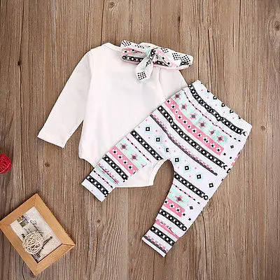 2016 Одежда для маленьких девочек костюм из 3 предметов: Слон-комбинезон + штаны