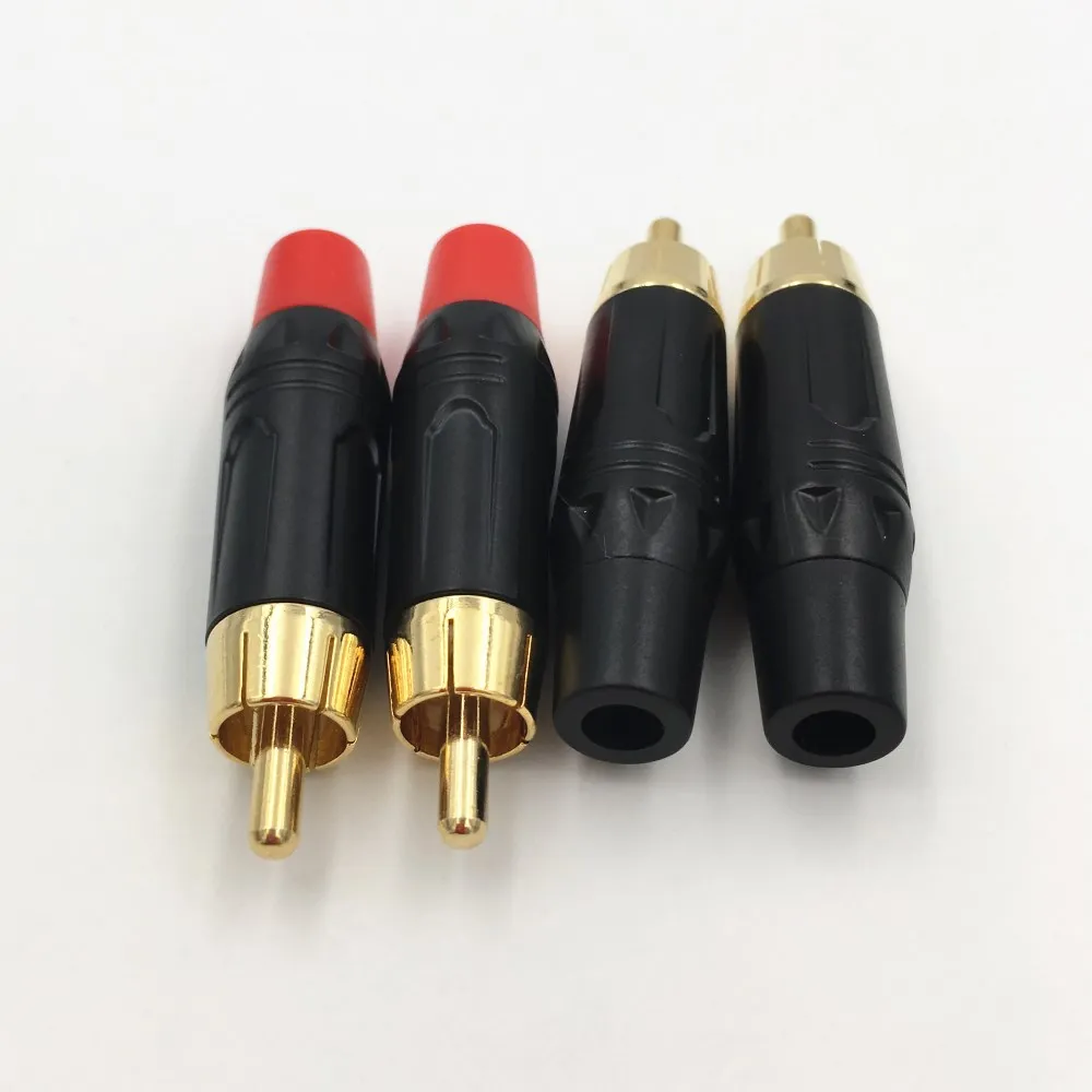 40 шт. высококачественный RCA паяльный разъем позолоченный аудиоадаптер черный и