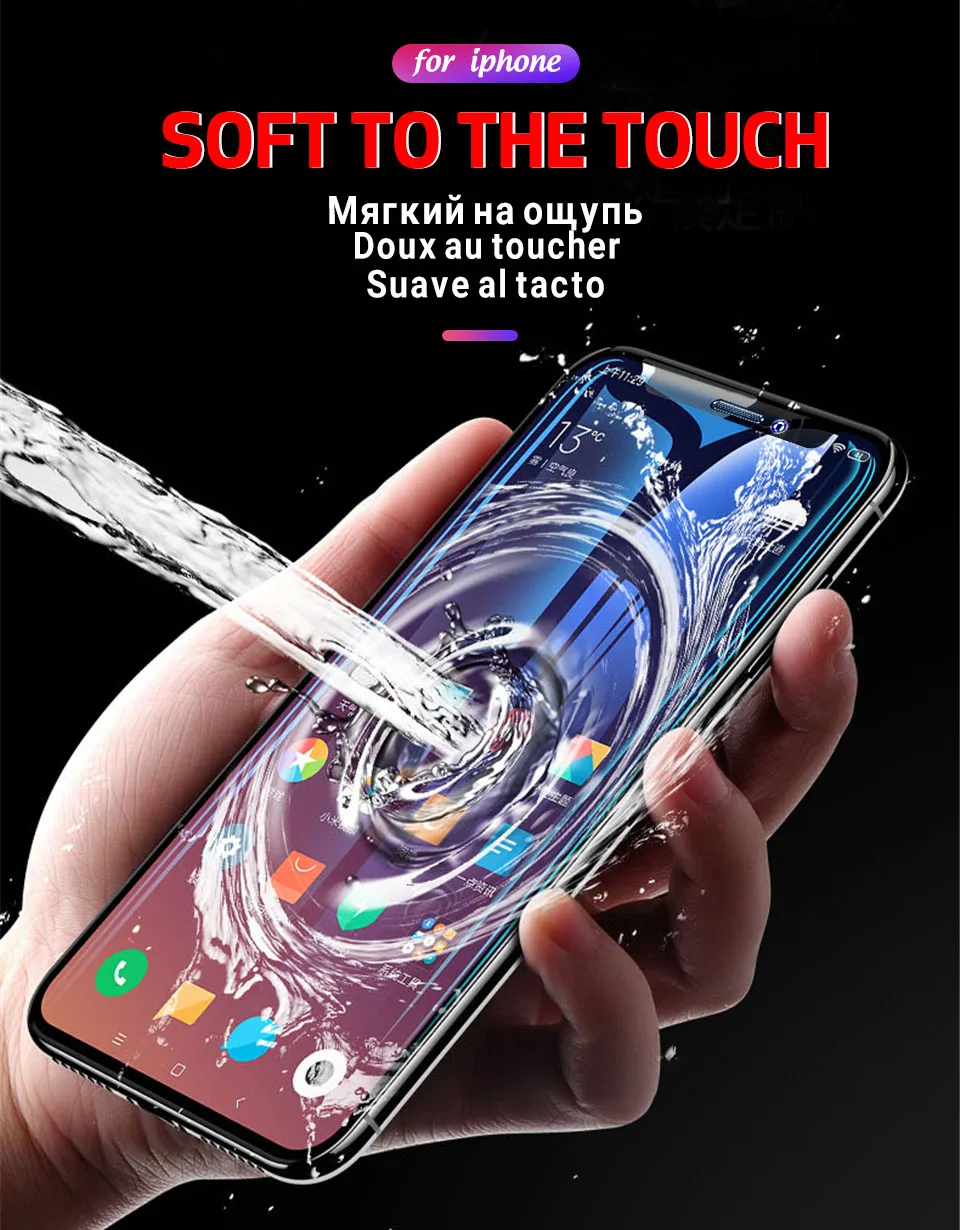 15D защита экрана мягкая пленка для iPhone XR X XS Max полное покрытие Защитная для iPhone 7 8 6 6S Plus Гидрогелевая пленка не стекло