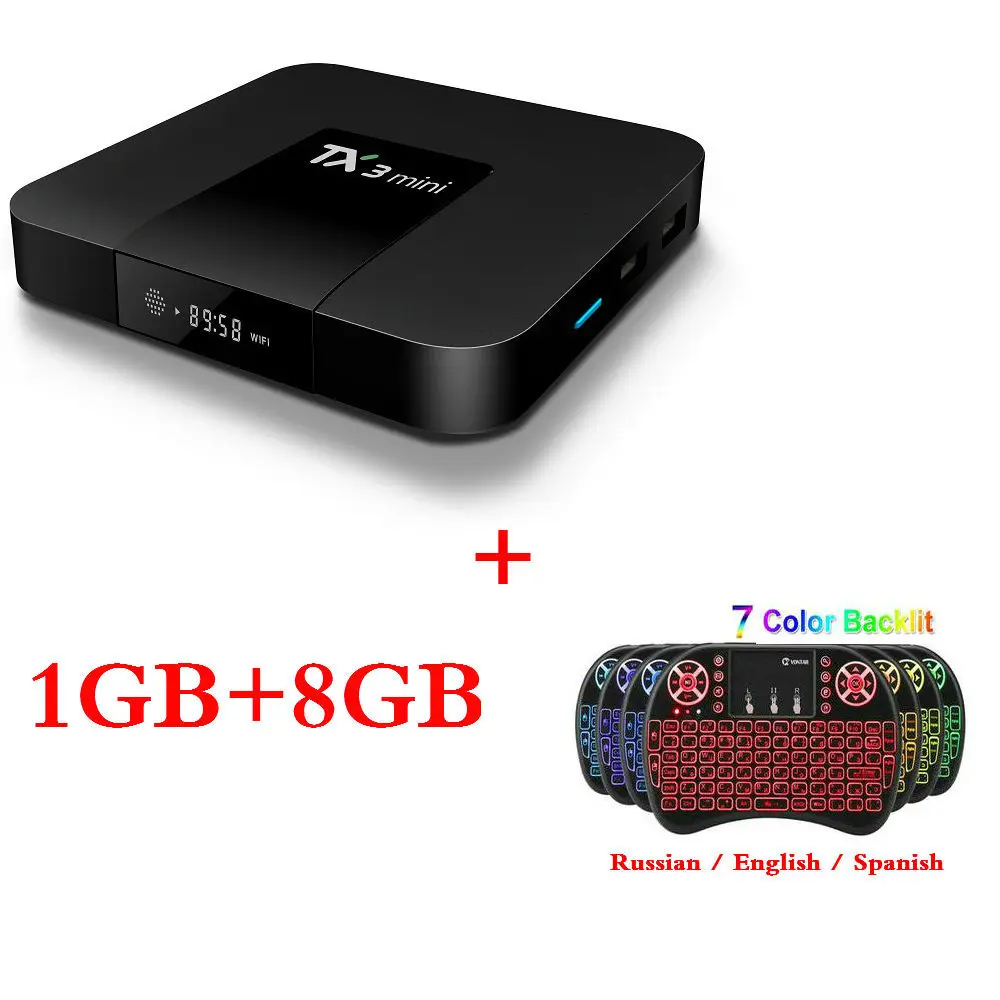 1GB8GB Backlit i8 Смарт Android 8,1 ТВ приставка TX3 мини Amlogic S905W 2GB16GB четырехъядерный H.265 4K 2,4 GHz WiFi медиаплеер ТВ приставка tanix TX3 мини 1GB 8GB - Цвет: 1GB8GB Backlit i8