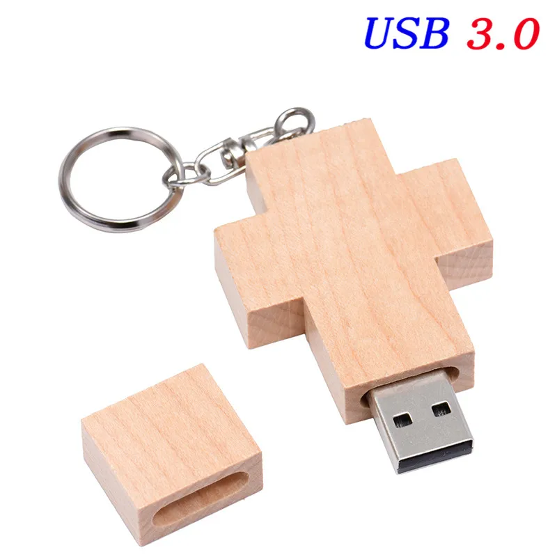 JASTER USB 3,0 кленовый крест USB+ нажимная коробка USB флеш-накопитель 4 ГБ 8 ГБ 16 ГБ 32 ГБ 64 Гб Внешняя память U диск - Цвет: Maple no box