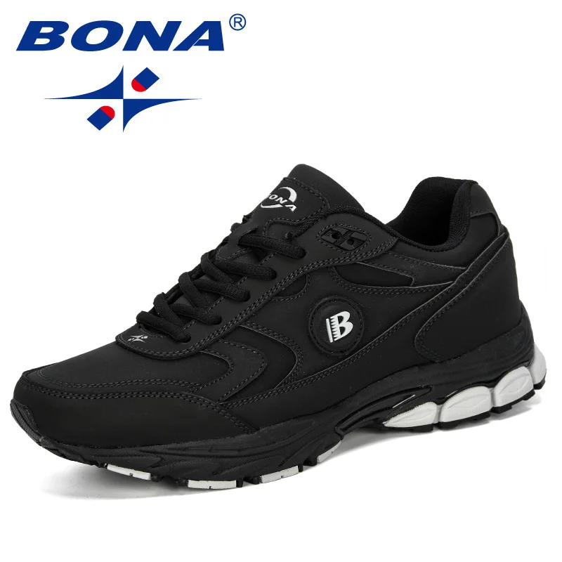 Charcoal grey S gray BONA, стиль, мужские кроссовки, дышащие, zapatillas hombre Deportiva, высокое качество, мужская обувь, трендовые кроссовки - Цвет: Charcoal grey S gray