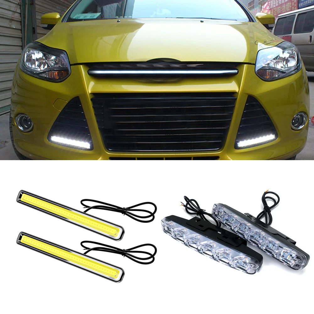 1 пара 12 В COB светодиодсветодиодный дневные ходовые огни для Ford Focus 2 Fusion Fiesta ST Ranger S