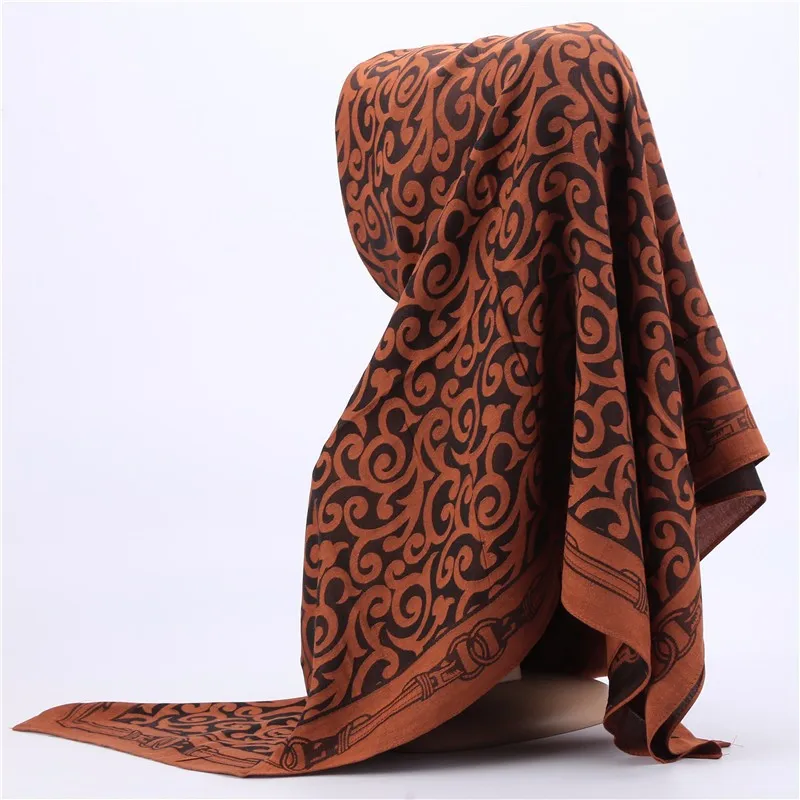 110x110 см исламские Женские Ретро квадратные хиджабы шарфы жаккардовые атласные