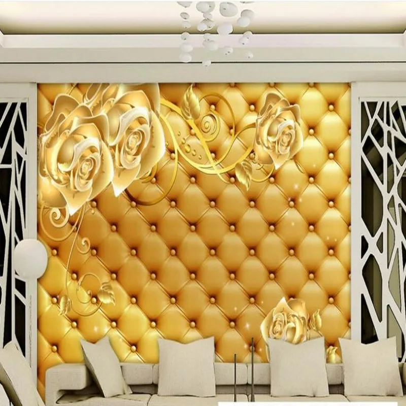 Wellyu пользовательские крупномасштабные фрески 3D стерео кожа романтические розы