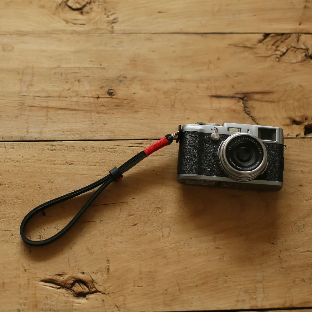 RED top 10mm black Thickened leather Handmade camera wrist strap &amp Windmup | Электроника