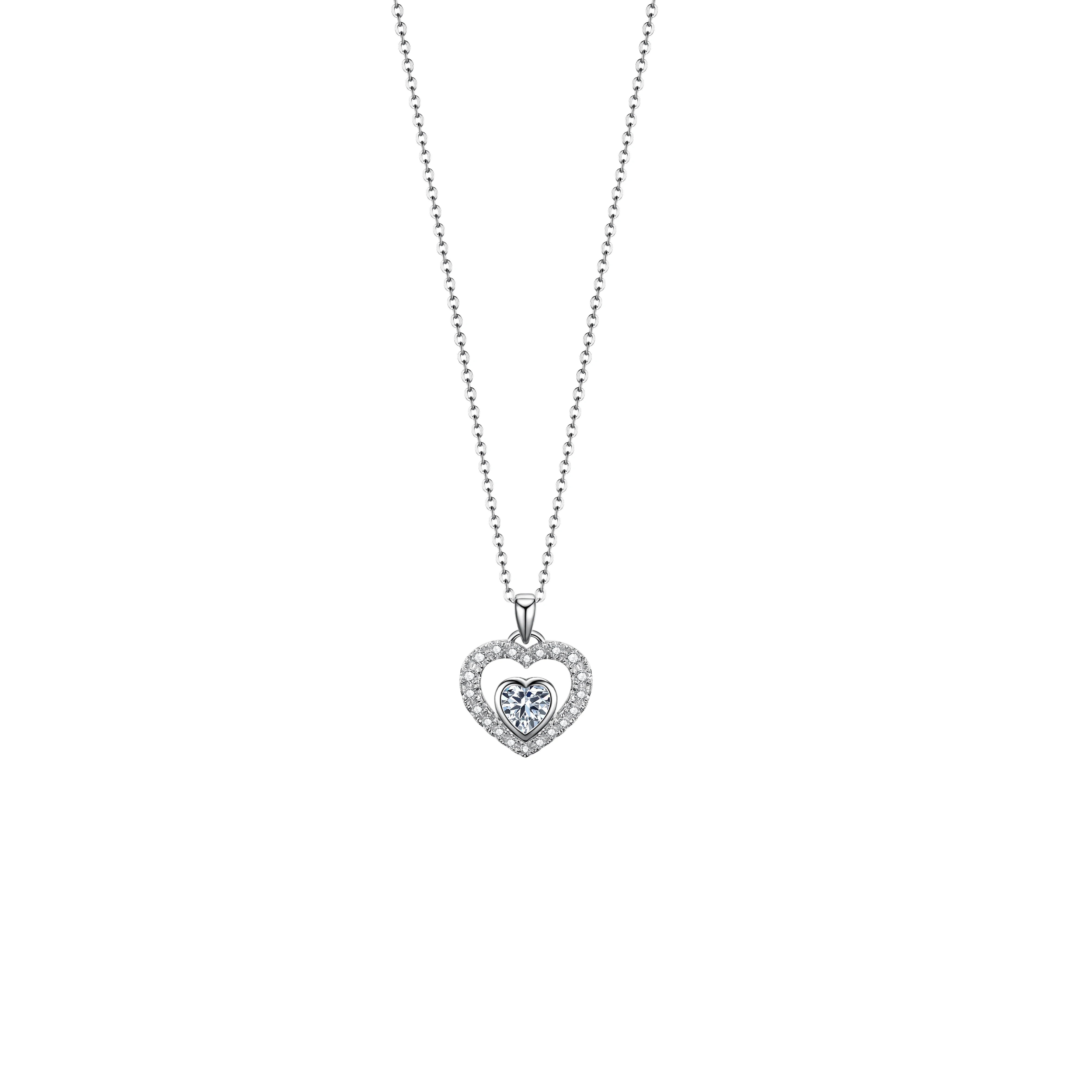 

New Arrivals Double Heart Necklace Lover Pendant Women Necklaces Gifts For Valentine's Day Gift