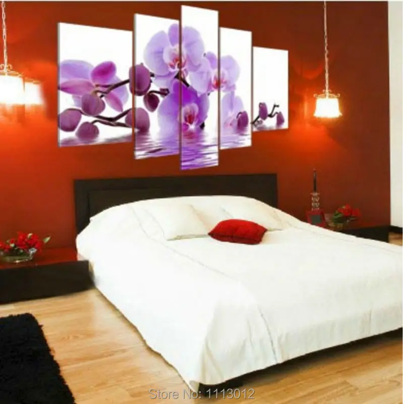

Hand Painted 5 Piece Set Camellia Flower Oil Painting On Canvas Modern Home Wall Decoration Art Picture For Living Room Sale