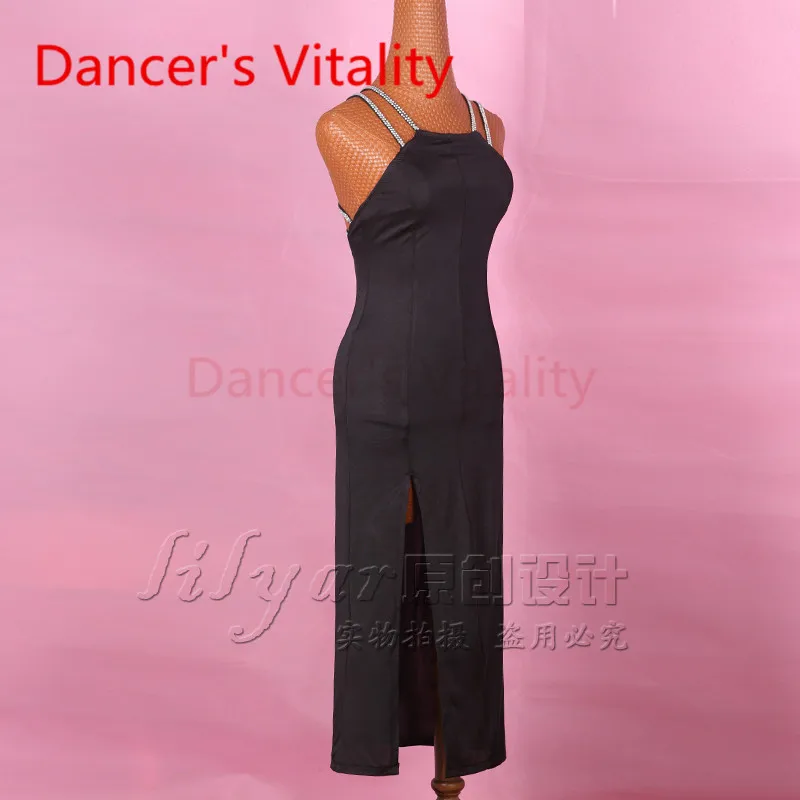 2017 платье для латинских танцев женское левое открытое жгут сальса Танго Румба