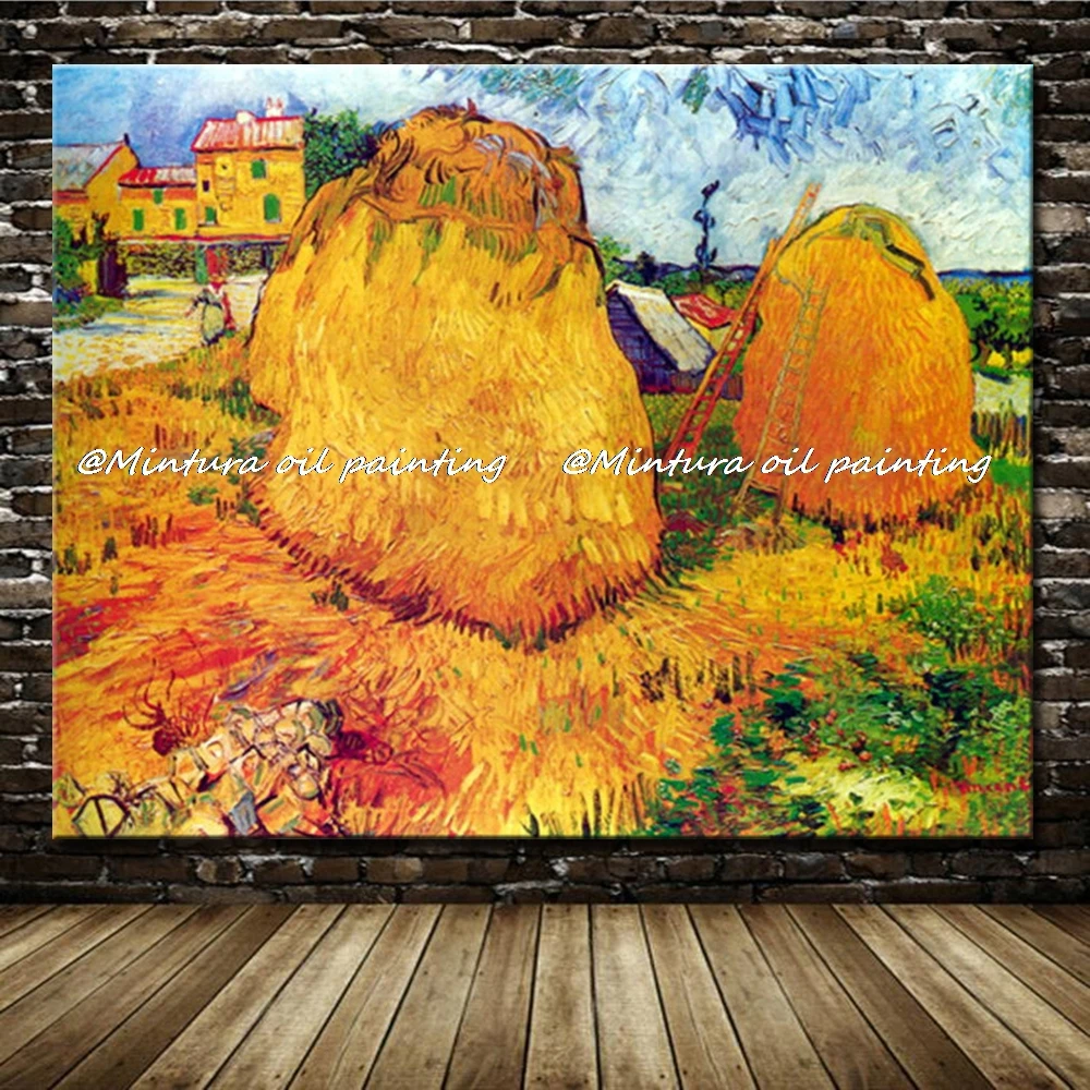 

Haystacks In Provence Of Vincent Van Gogh HandMade Reproduction Oil Paintings On Canvas Wall art For Living Room Home Decoration