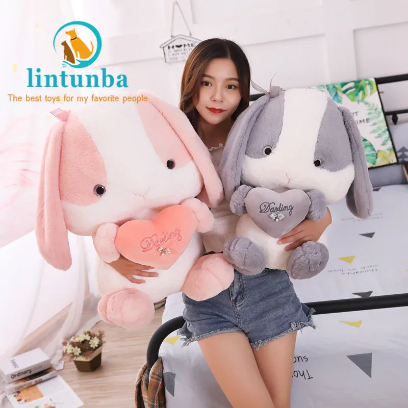 

Lop rabbit love Valentine's Day toys Super soft cartoon rabbit plush toy Love rabbit girlfriend gift