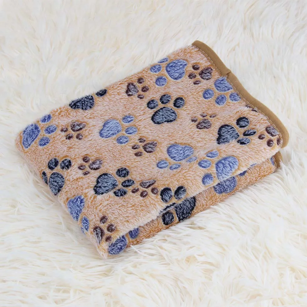 Paw-Blanket-Coffee HOTFUN одеяло для домашних животных полотенце для собак одеяла с кошачьим рисунком мягкие кроватки коврик одеяло для сна кровать s m l чехол с принтом лапы и кости - Цвет: Paw-Blanket-Coffee