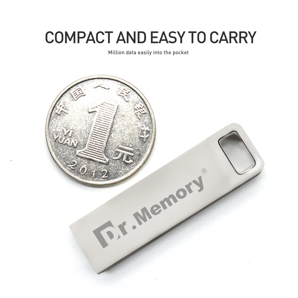 Металлический USB флеш накопитель Dr.Memory объемом 4 Гб флешка на ключи мини 32