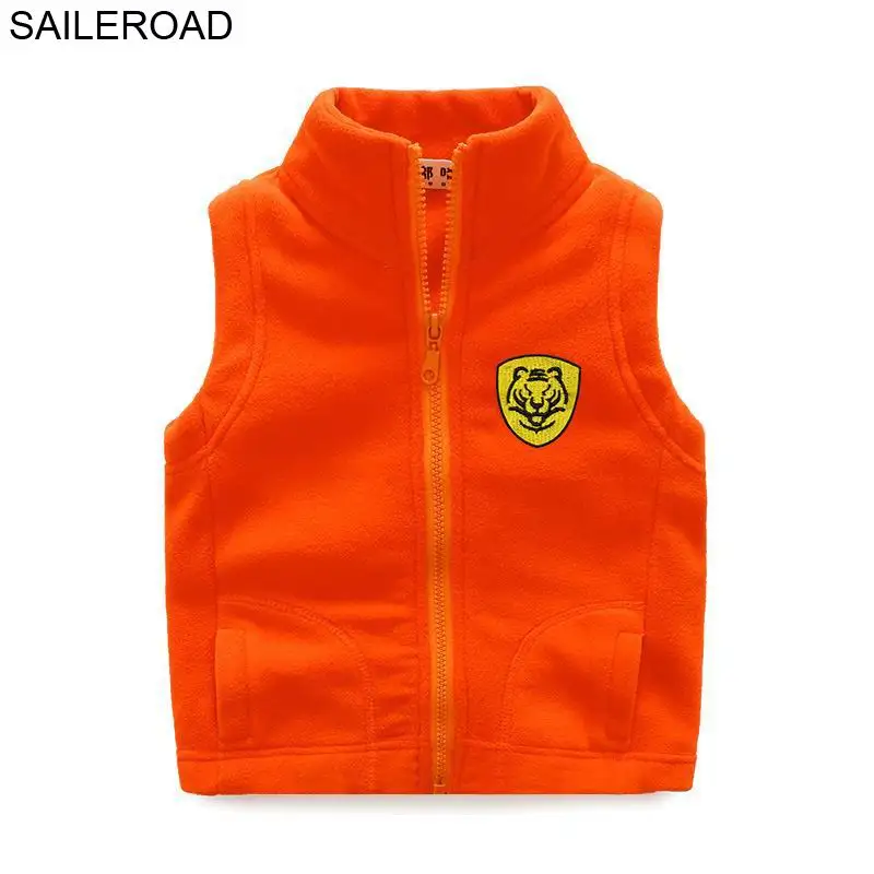 SAILEROAD 2-11Years Animal Tiger Fashion Baby Дети Жилет Новые Мальчики Девочки Верхняя Одежда Жилет С Руно Весна Дети Жилет