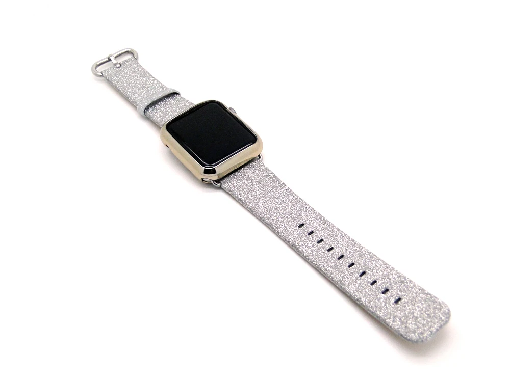 Цветной Блестящий ремешок из искусственной кожи для Apple Watch 38 мм 42 мм браслет для iWatch серии 3 2 1 ремешок для часов Браслет w адаптеры