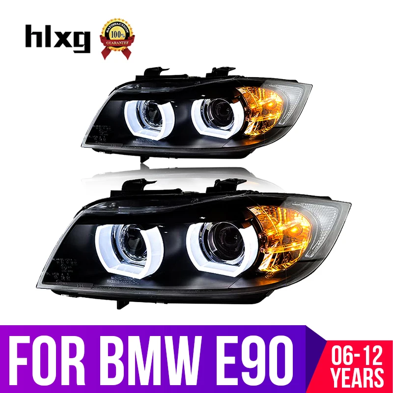 Hlxg стайлинга автомобилей корпус передней фары для BMW E90 318i 320i 325 светодиодный фар