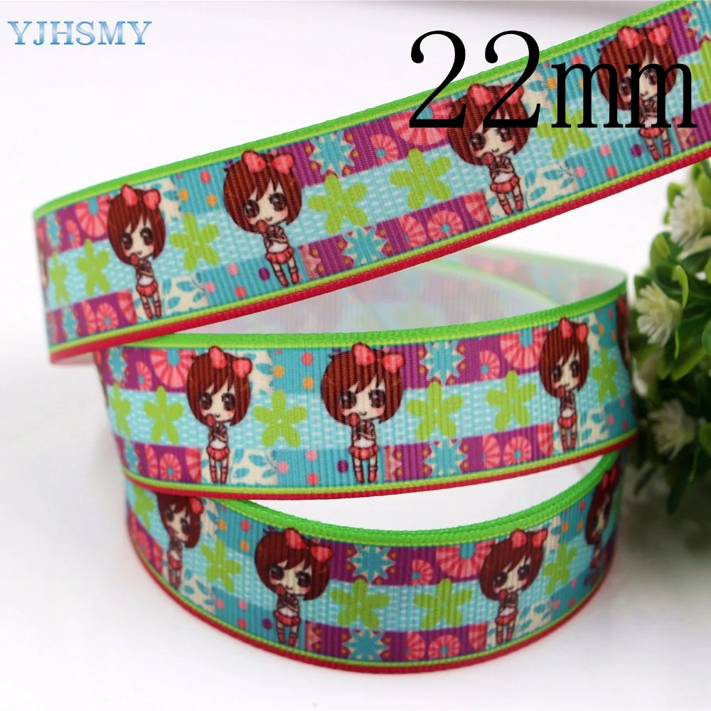 YJHSMY F-17504-950 22 мм 10 ярдов мультфильм ленты термопечать grosgrain Свадебные аксессуары DIY