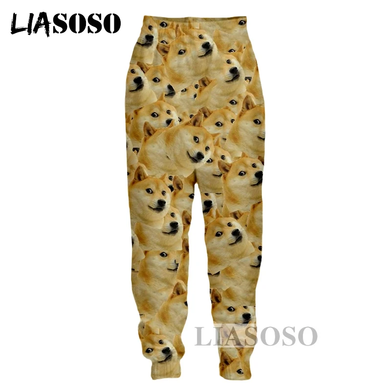 LIASOSO Harajuku Животные Doge Сиба ину забавные мем 3D принт штаны унисекс хорошее качество собака gsirl Красочные пространства Топы G493