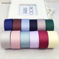 kewgarden 25mm 2 5cm matte cotton satin ribbon handmade tape diy bowknot accessories ribbons thick soft riband 10 mlot