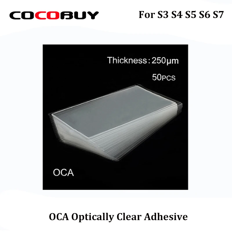 

Novecel Free Shipping 50pcs/lot 250um OCA Optically Clear Adhesive Transparent Glue Laminated Plastic For Samsung s3 s4 s5 s6 s7