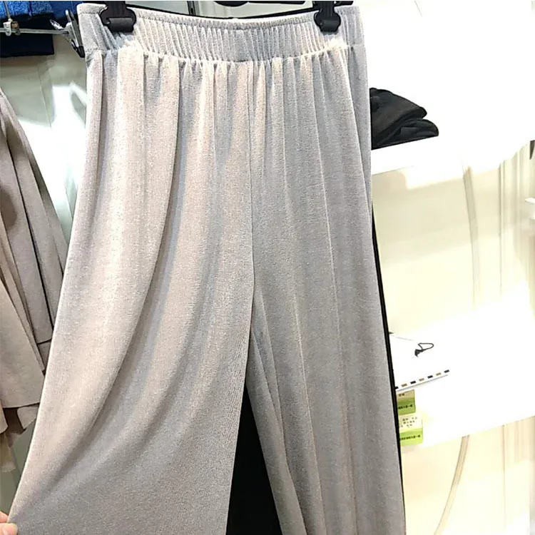 DASSWEI Fashion Wide Leg Pants Women Casual Elastic High Waist loose Pants Summer Pleated Long Solid Pant Trousers Femme
