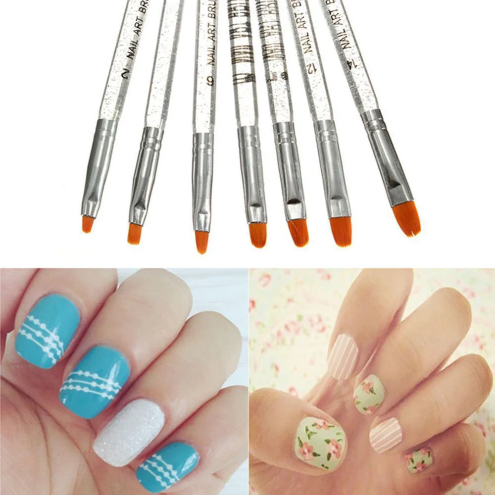 Новый набор кистей для маникюра 7 шт. УФ-гель акриловый прозрачный | Красота и