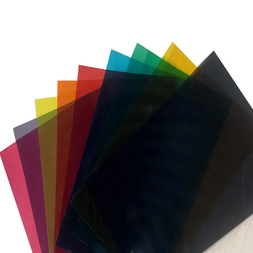 Цветная прозрачная оконная пленка hohoпленки 8 цветов в упаковке самоклеящееся