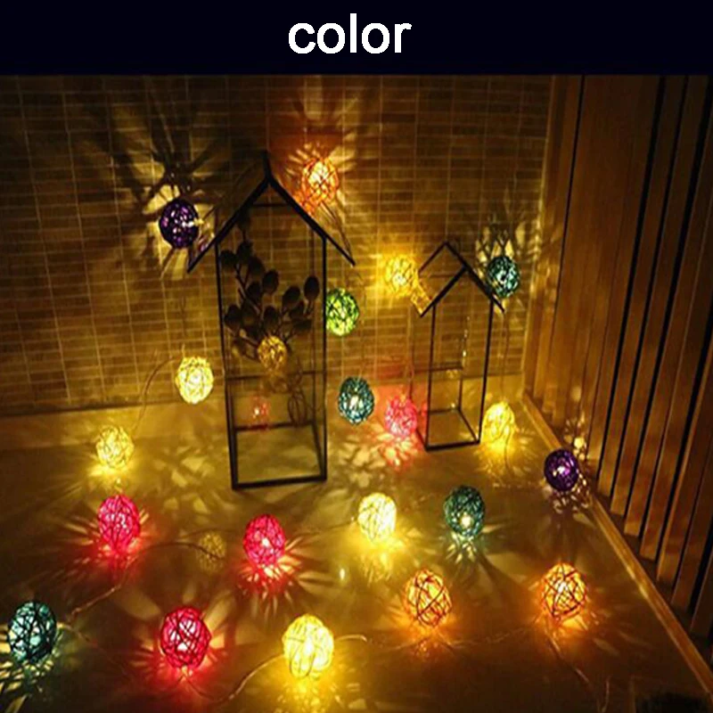 

Светодиодная гирлянда из ротанга с ночным светом, гирлянда на Рождество, светодиодная гирлянда для свадебной вечеринки, гирлянда, наружная ...