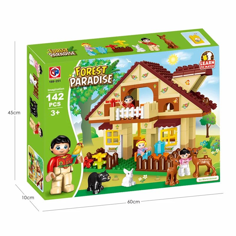 Big Particles Model Building Blocks Forest Paradise House Set Children Toy City Brick Compatible Size Birthday Gift | Игрушки и хобби