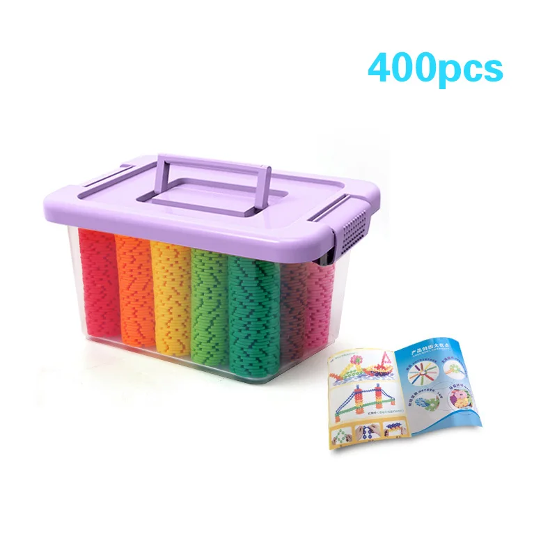 400pcs 400/1000 шт набор снежинки кусочки строительных блоков из высококачественного полипропилена PP материала с буквенной вставкой переменные блоки - Цвет: 400pcs