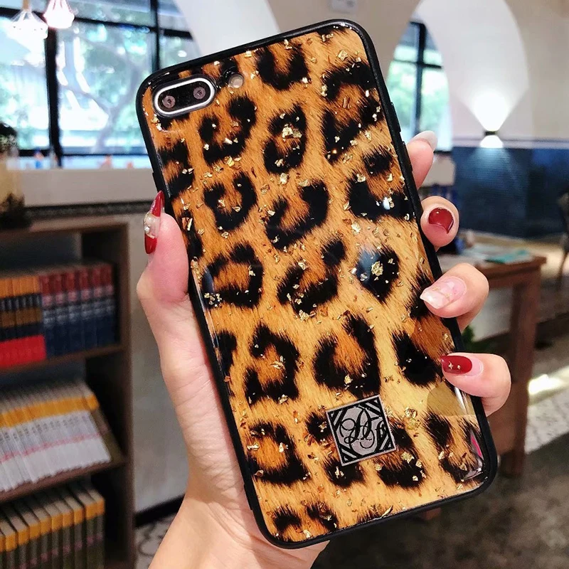 Sunforward TPU Cover For iPhone 6 7 8 Plus Case Silicone Anti-Knock X XR XS Max 6S Soft Leopard Print Coque |