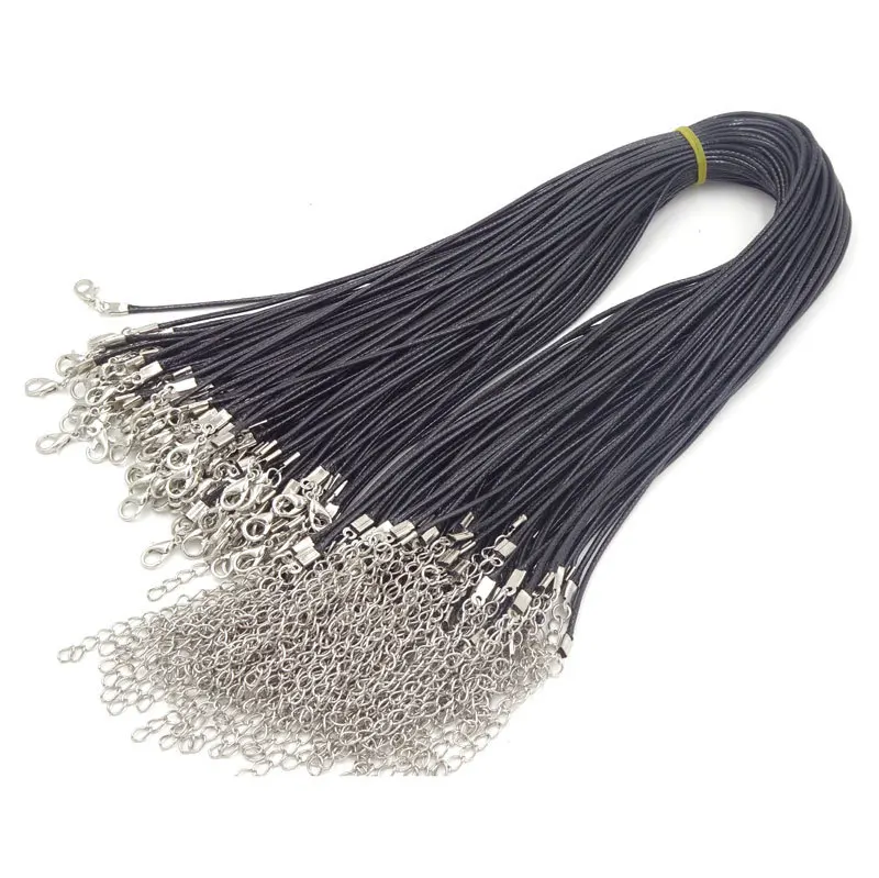 

Good Quality Wax Cord 1.5mm Waxed Cotton Thread Black Color Necklace Cords Jewelry Fitting Hilo Encerado Cordoncino Cerato 50Pcs