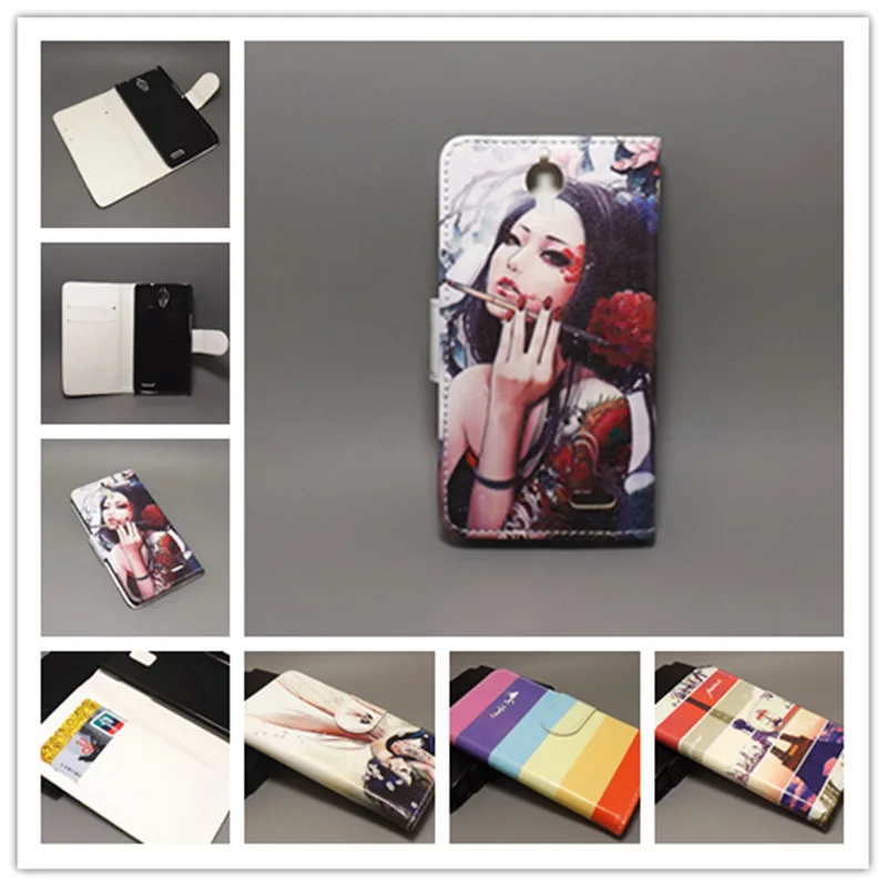 Цветной узор флаг дизайнер Alcatel One Touch Idol 6030 OT6030 OT 6030X 6030A с 2 держателями для карт